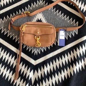New Rebecca Minkoff Blythe Leather Belt Bag Brown
